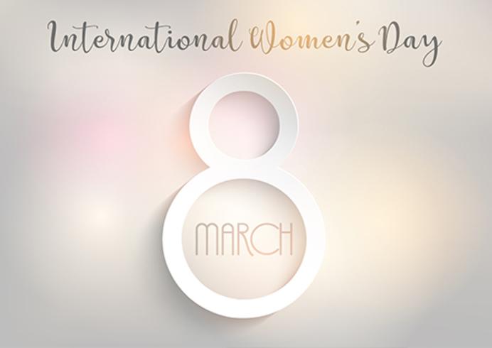Internationale Vrouwendag achtergrond met bokeh lichten ontwerp vector