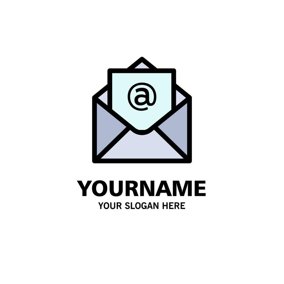 e-mail mail Open bedrijf logo sjabloon vlak kleur vector