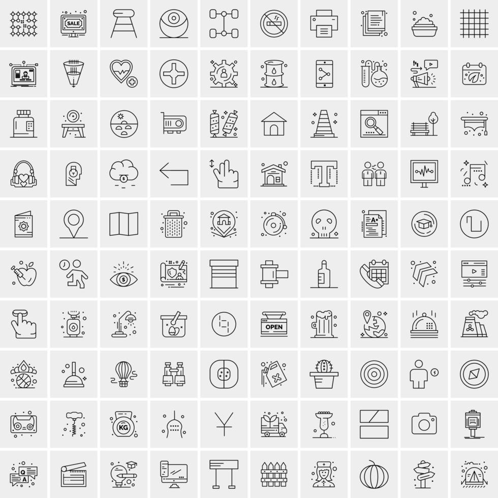 100 bedrijf pictogrammen voor web en afdrukken materiaal vector