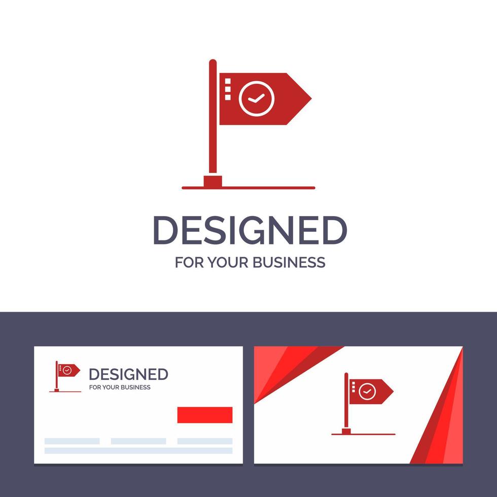 creatief bedrijf kaart en logo sjabloon succes bereiken bedrijf vlag doel Mark teken vector illustratie
