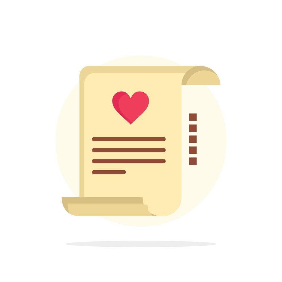 brief papier document liefde brief huwelijk kaart abstract cirkel achtergrond vlak kleur icoon vector