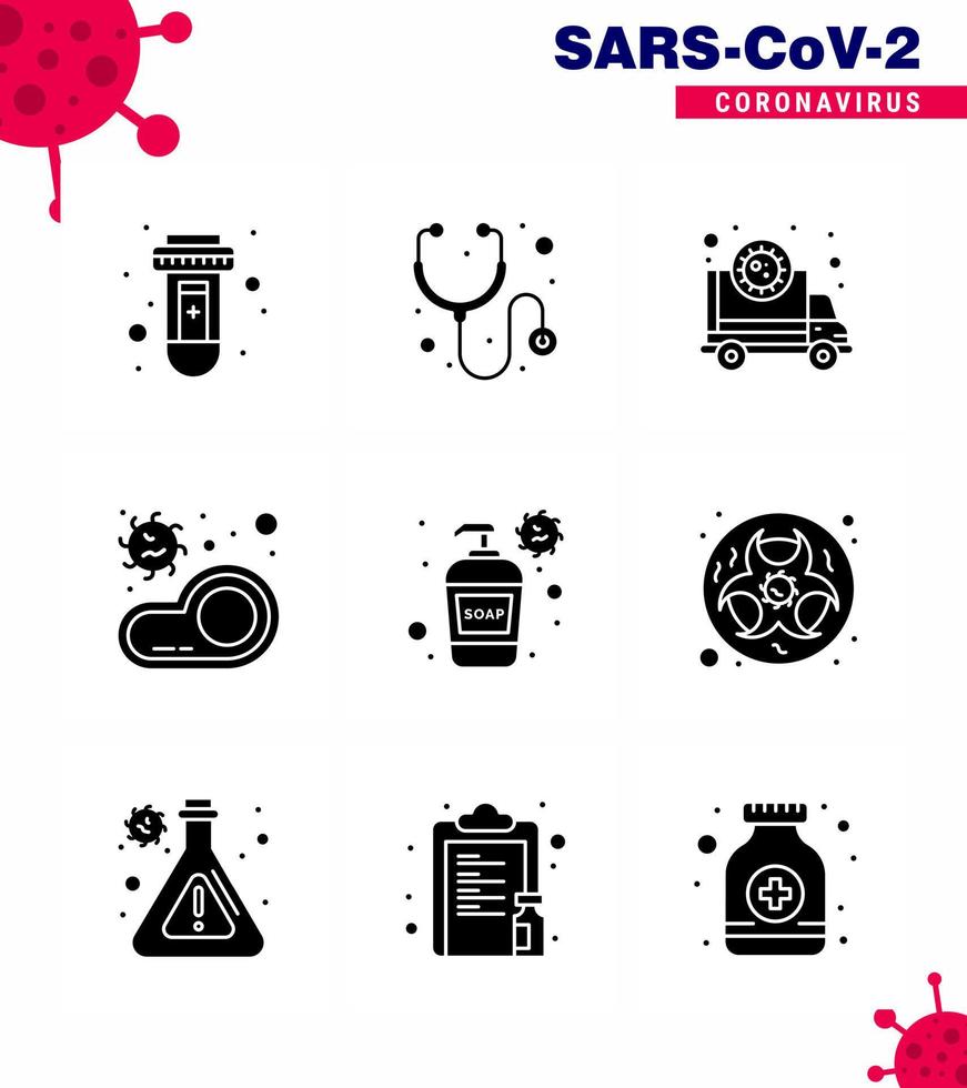 9 solide glyph zwart coronavirus covid19 icoon pak zo net zo fles transmissie corona vlees bacterie virale coronavirus 2019november ziekte vector ontwerp elementen