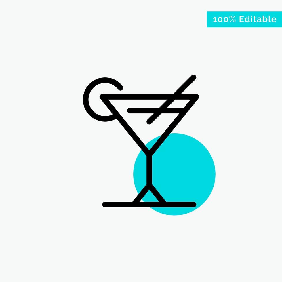 cocktail sap citroen turkoois hoogtepunt cirkel punt vector icoon
