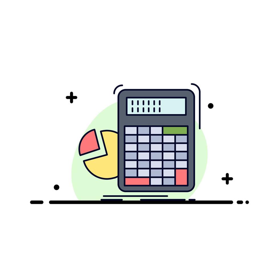 rekenmachine berekening wiskunde vooruitgang diagram vlak kleur icoon vector