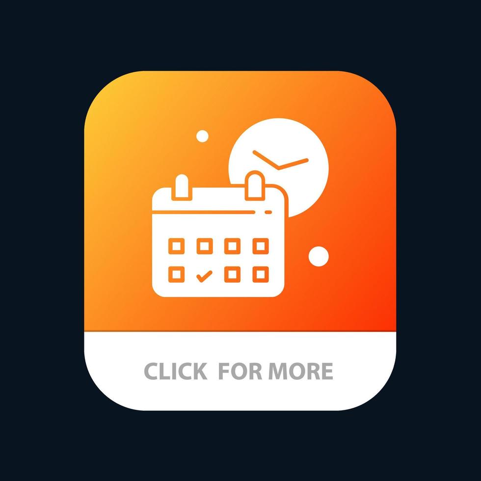 kalender datum dag tijd baan mobiel app knop android en iOS glyph versie vector