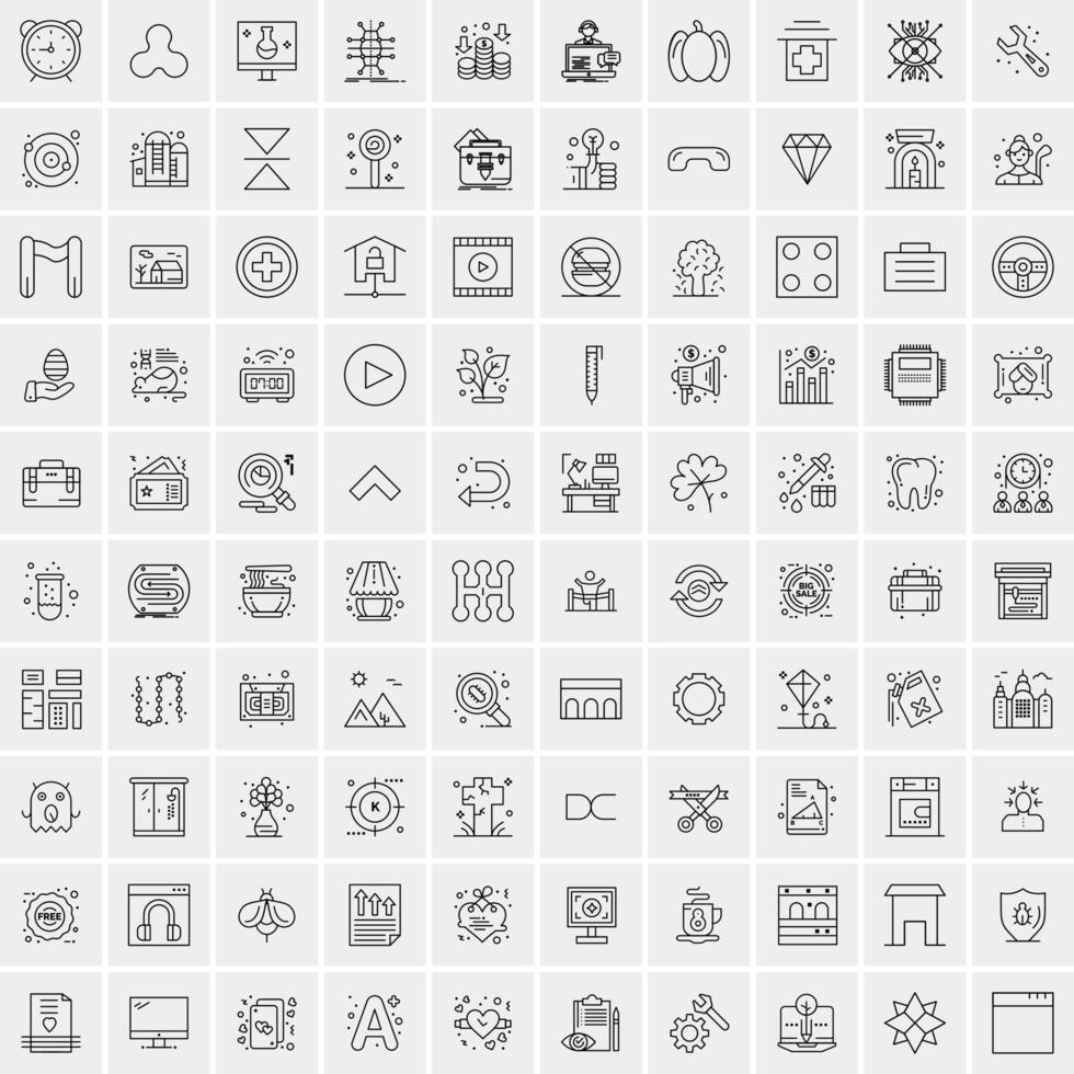 100 bedrijf pictogrammen voor web en afdrukken materiaal vector