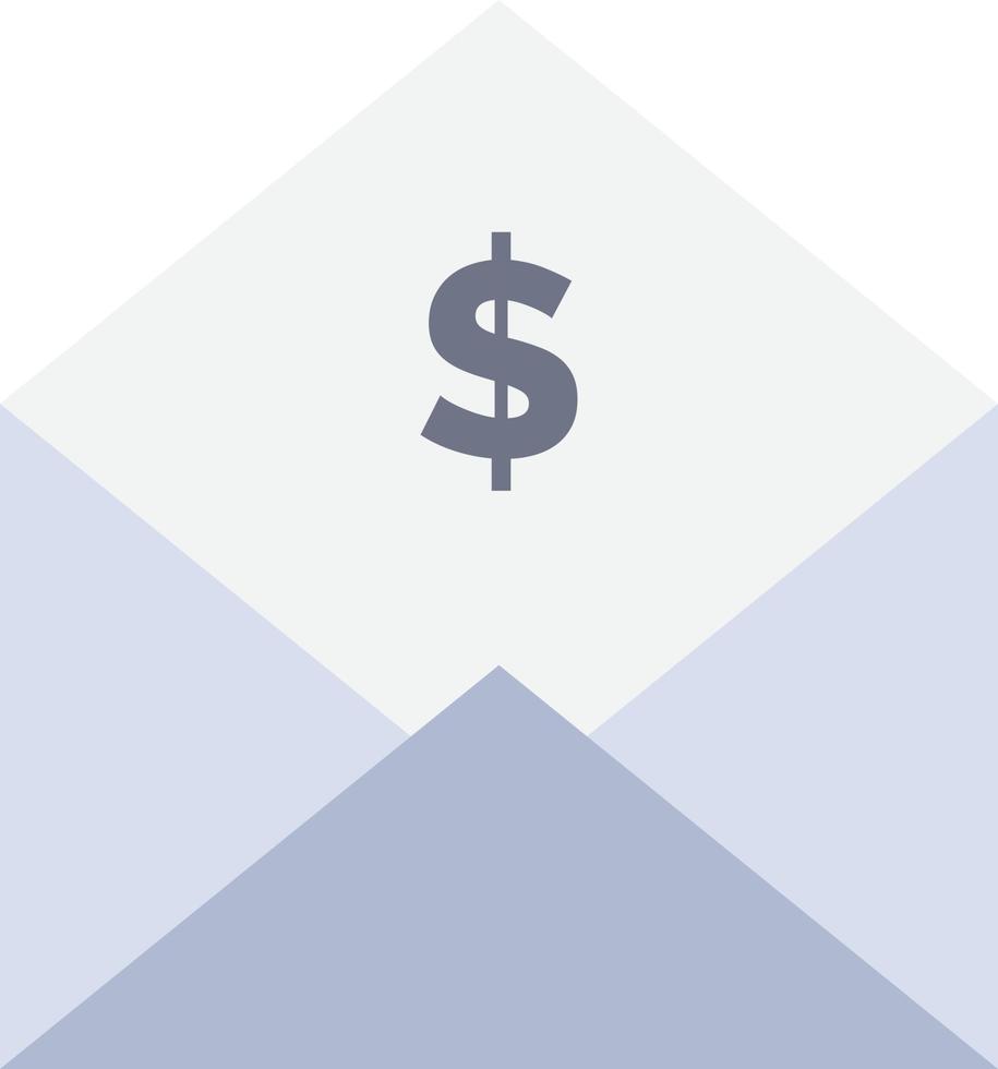 dollar mail geld postwissel vlak kleur icoon vector icoon banier sjabloon