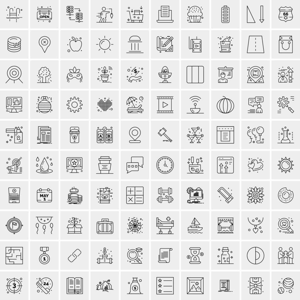 100 bedrijf pictogrammen voor web en afdrukken materiaal vector