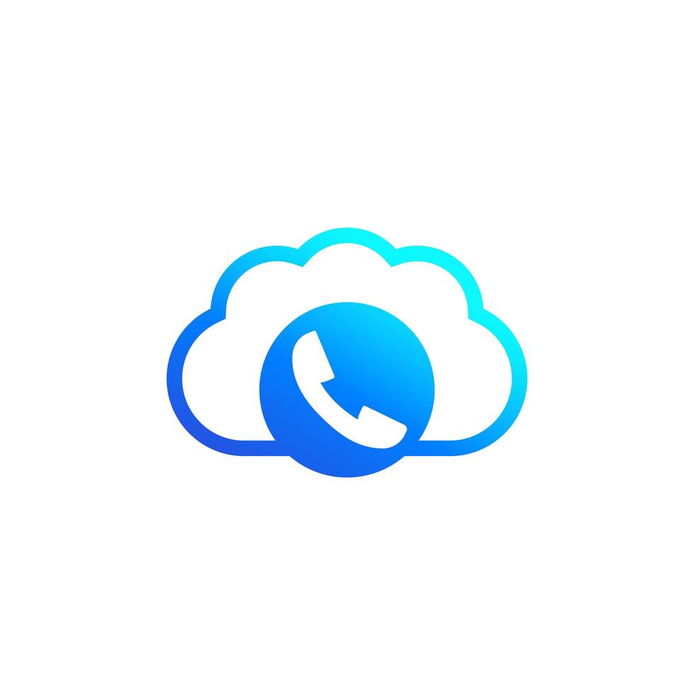 Voip-telefonie pictogram, vector logo