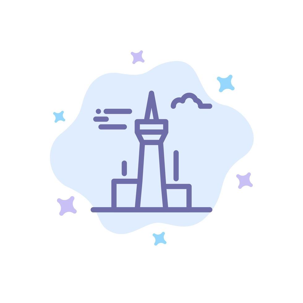 architectuur en stad gebouwen Canada toren mijlpaal blauw icoon Aan abstract wolk achtergrond vector