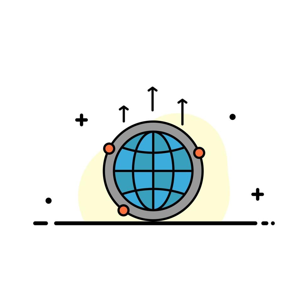 wereldbol bedrijf communicatie verbinding globaal wereld bedrijf vlak lijn gevulde icoon vector banier sjabloon