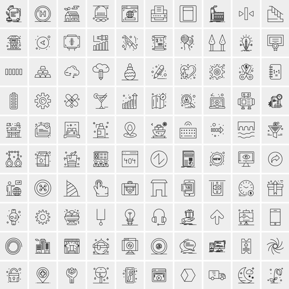 100 bedrijf pictogrammen voor web en afdrukken materiaal vector