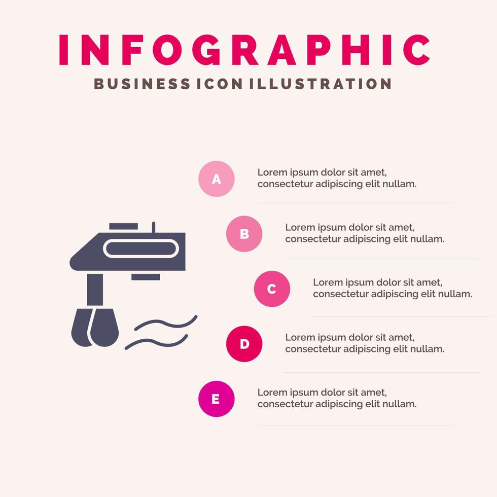 menger keuken handleiding blender infographics presentatie sjabloon 5 stappen presentatie vector