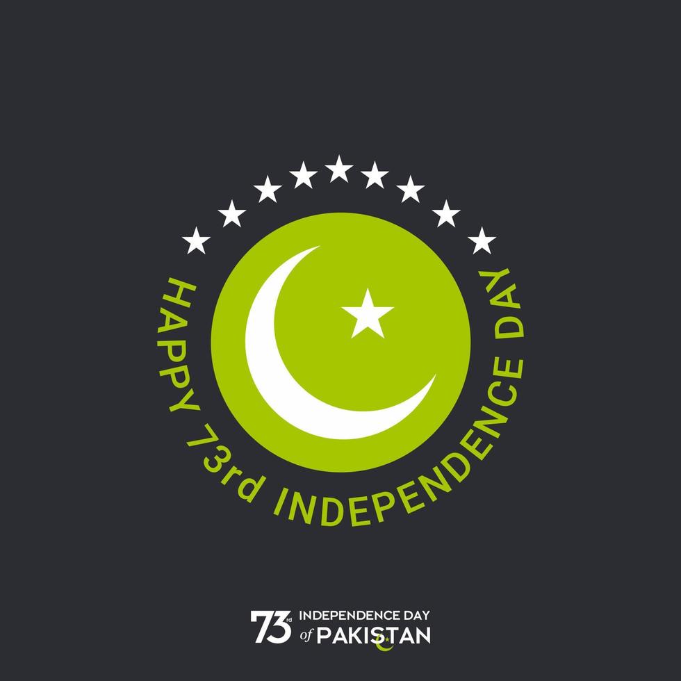 Pakistan onafhankelijkheid dag typografie ontwerp creatief typografie van 73ste gelukkig onafhankelijkheid dag van Pakistan vector sjabloon ontwerp illustratie