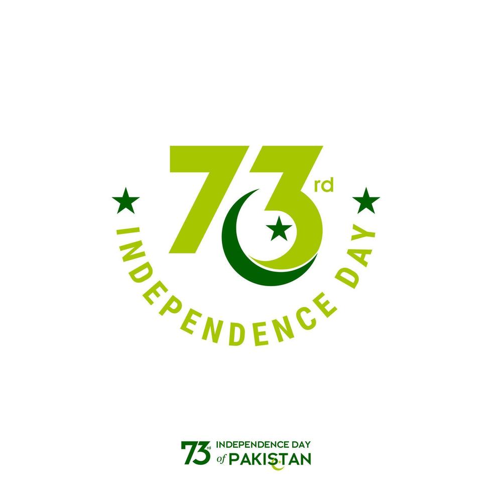 Pakistan onafhankelijkheid dag typografie ontwerp creatief typografie van 73ste gelukkig onafhankelijkheid dag van Pakistan vector sjabloon ontwerp illustratie