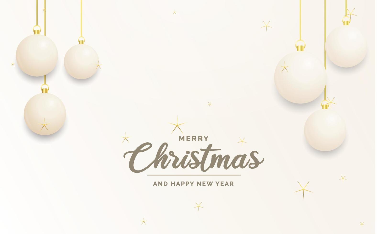 feestelijk Kerstmis decoratie wit en goud Kerstmis ballen voor website. sociaal netwerken. blog of uw video kanaal vector