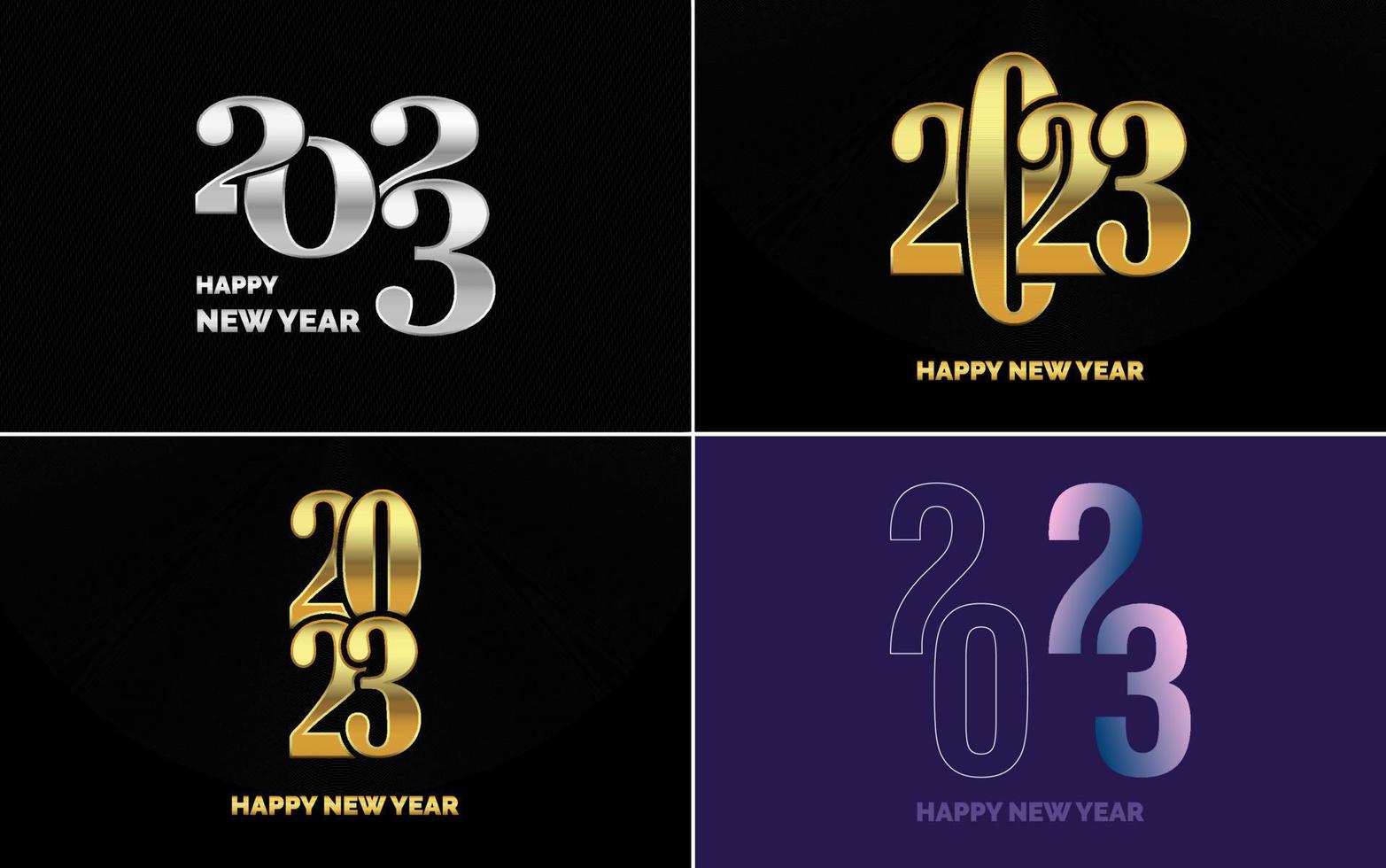 groot reeks van 2023 gelukkig nieuw jaar logo tekst ontwerp. 2023 aantal ontwerp sjabloon. verzameling van 2023 gelukkig nieuw jaar symbolen vector