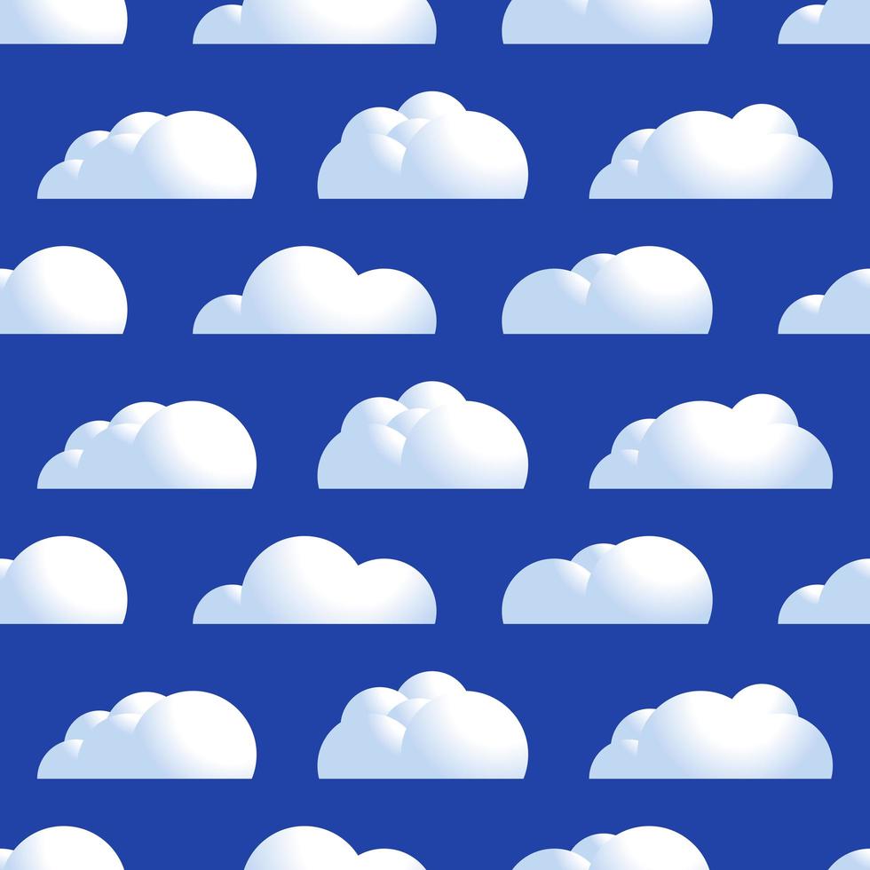 vector wolk naadloze patroon. natuurlijke lucht met donzige cloudscape, sfeer herhaald decoratief ontwerp. vector vlakke stijl cartoon illustratie