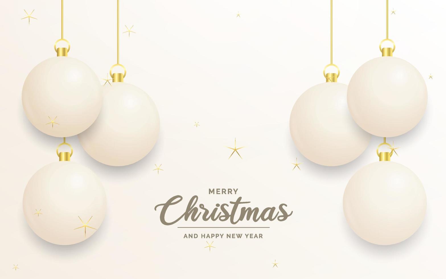 feestelijk Kerstmis decoratie wit en goud Kerstmis ballen voor website. sociaal netwerken. blog of uw video kanaal vector