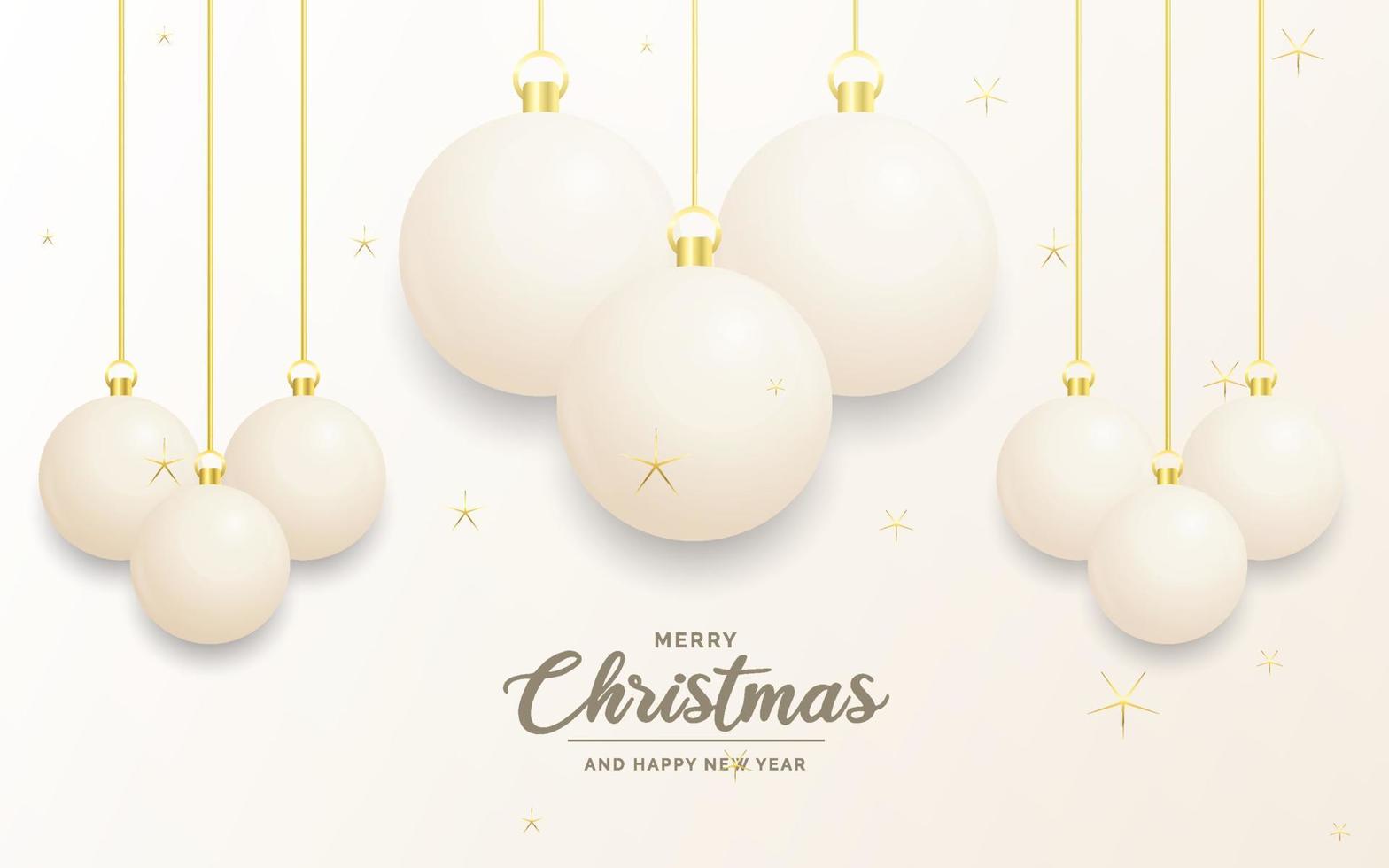 feestelijk Kerstmis decoratie wit en goud Kerstmis ballen voor website. sociaal netwerken. blog of uw video kanaal vector