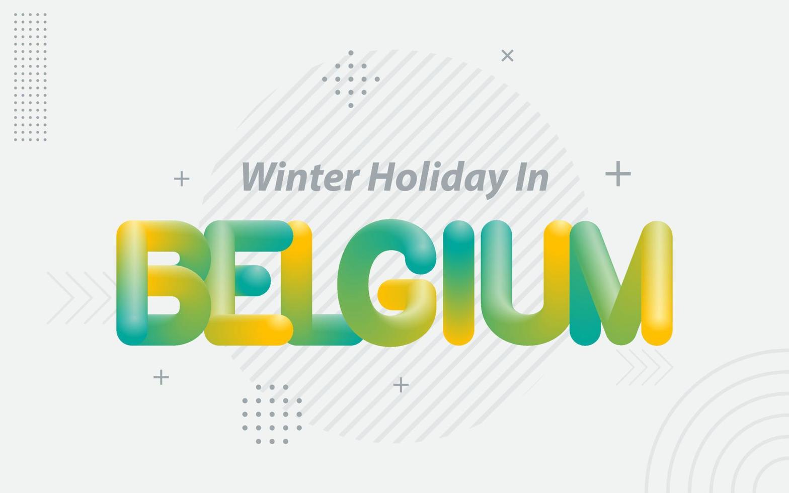 winter vakantie in belgië. creatief typografie met 3d mengsel effect vector