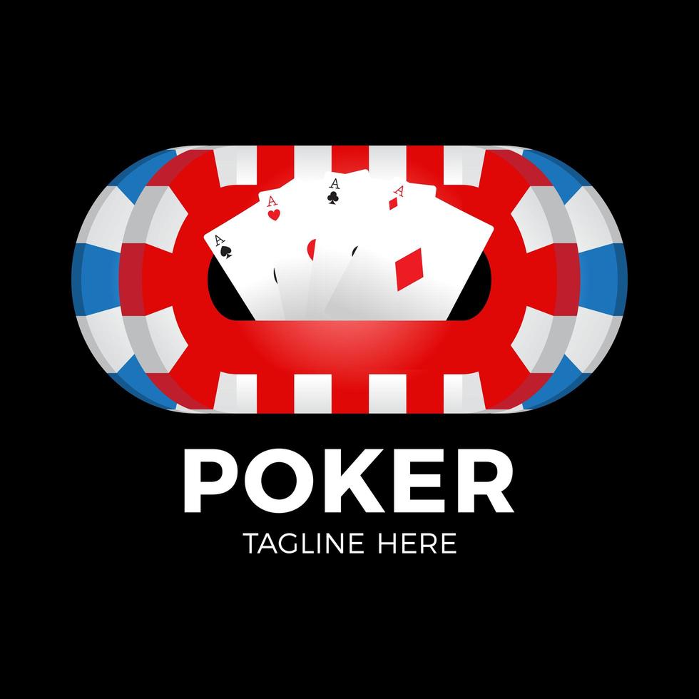 vector poker logo ontwerpsjabloon met gokken elementen. casino illustratie