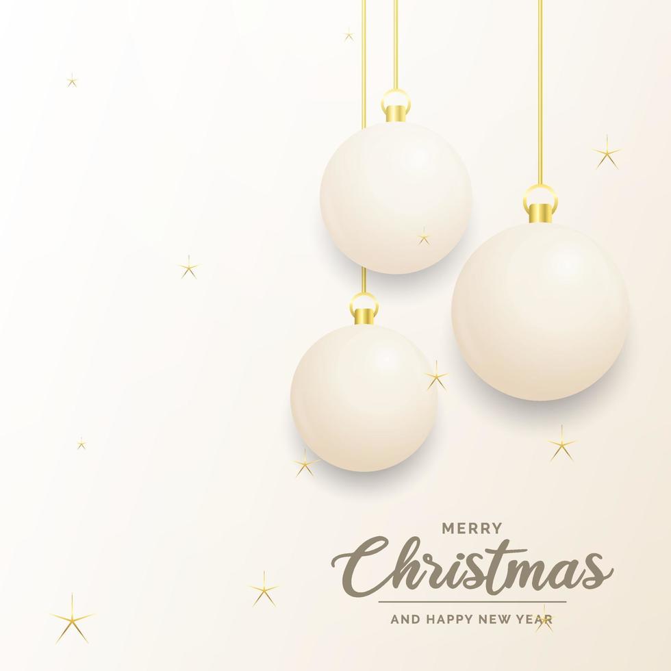 feestelijk Kerstmis decoratie wit en goud Kerstmis ballen voor website. sociaal netwerken. blog of uw video kanaal vector