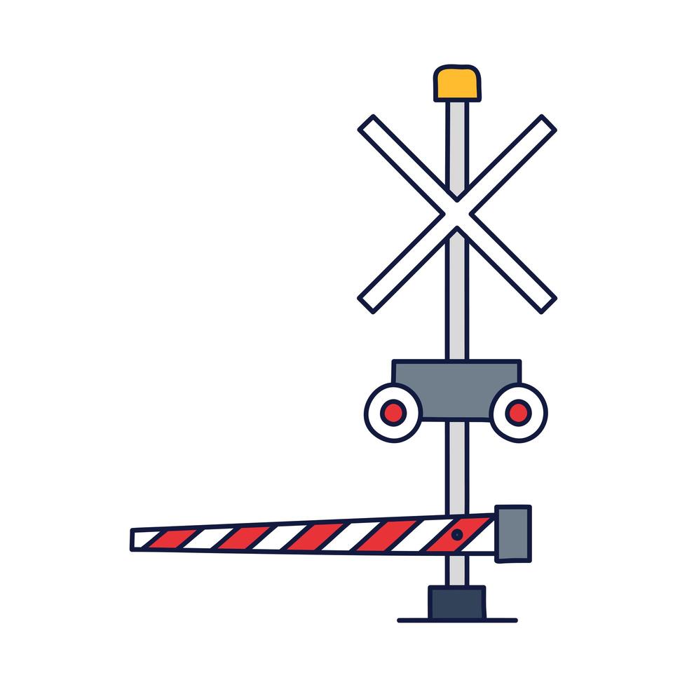 trein barrière pictogram, cartoon stijl. trein barrière pictogram in cartoon stijl geïsoleerd op een witte achtergrond. hek symbool vector