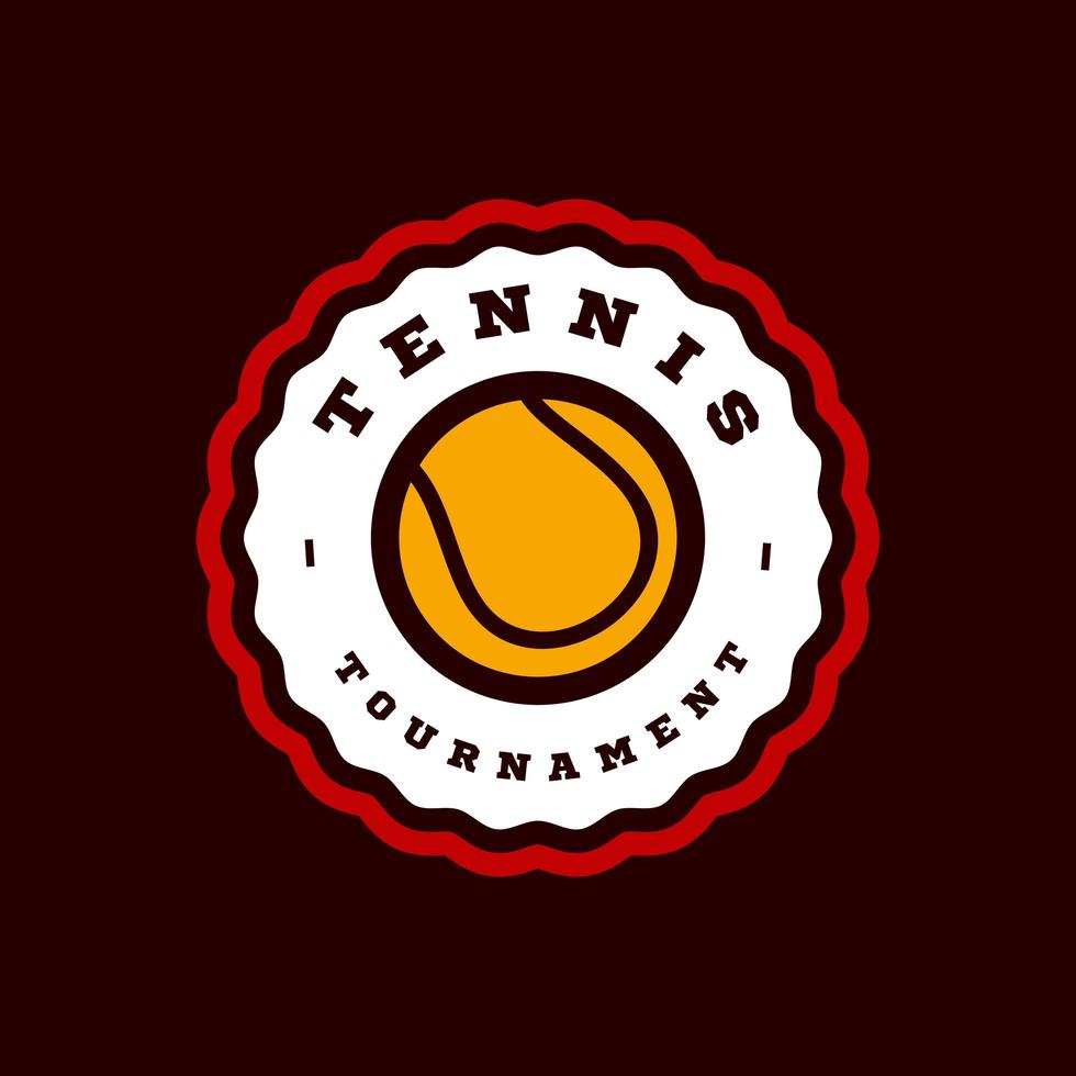 tennis vector moderne professionele sport typografie logo in retro stijl. vector ontwerp embleem, badge en sportief sjabloonlogo-ontwerp