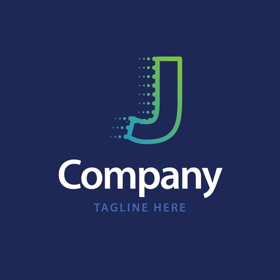 j technologie logo. bedrijf merk identiteit ontwerp vector
