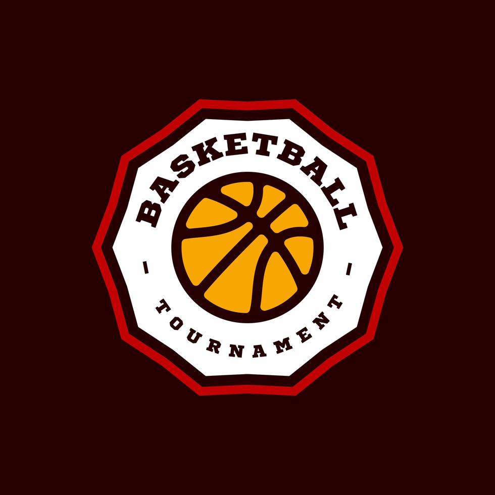 moderne professionele typografie basketbal sport retro stijl vector embleem en sjabloon logo-ontwerp. grappige groeten voor kleding, kaart, badge, pictogram, briefkaart, banner, label, stickers, print