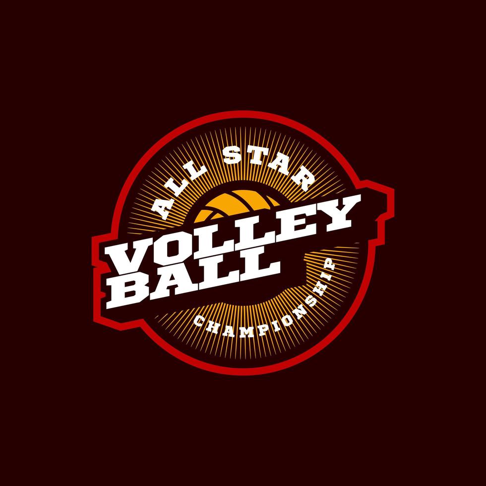 volleybal vector logo. moderne professionele typografie sport retro stijl vector embleem en sjabloon logo ontwerp. volleybal kleurrijk logo