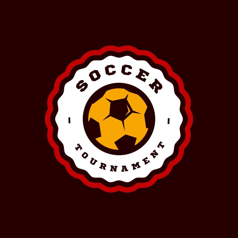 voetbal of voetbal moderne professionele sport typografie in retro stijl. vector ontwerp embleem, badge en sportief sjabloonlogo-ontwerp