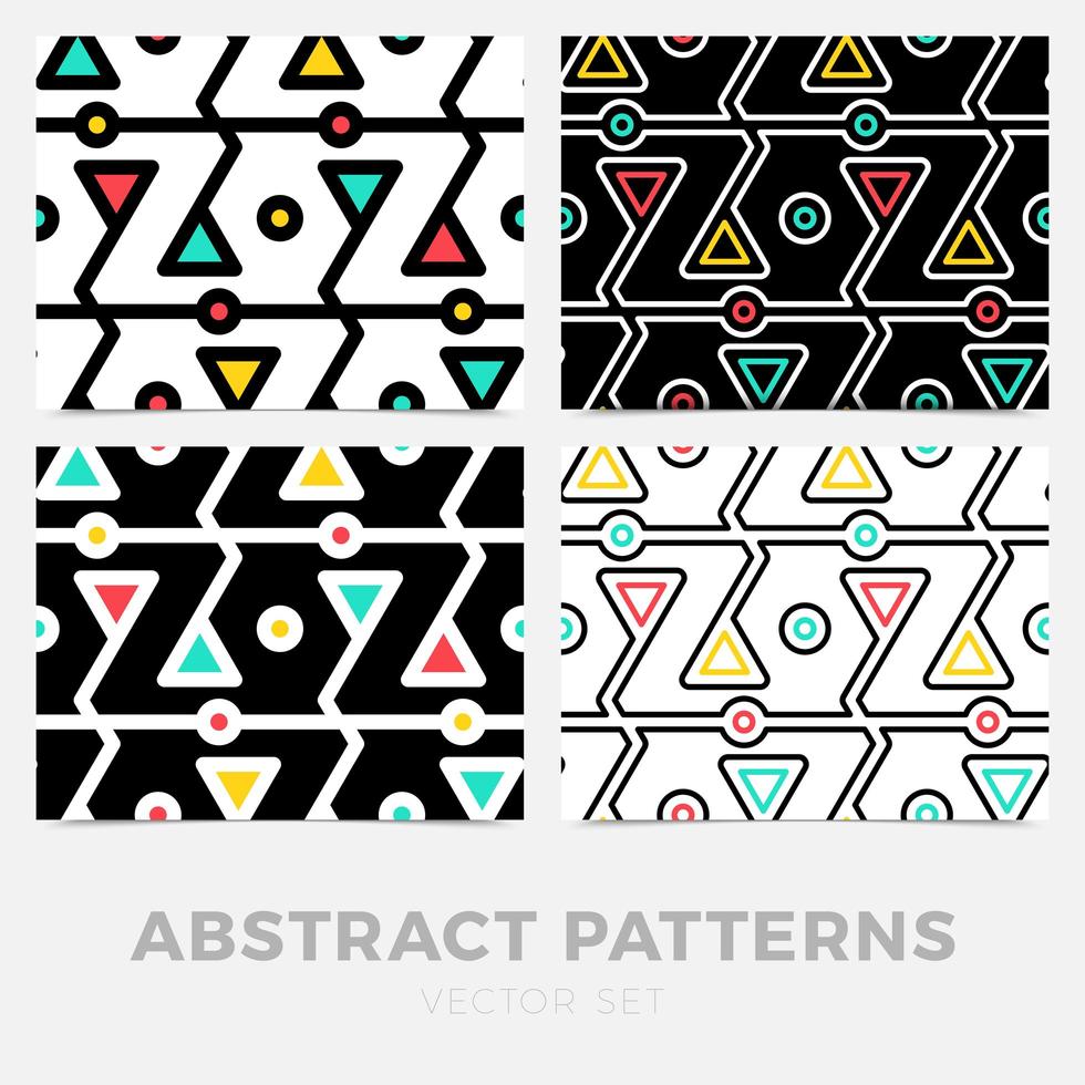 verzameling gestreepte naadloze geometrische patronen. digitaal ontwerp. vector