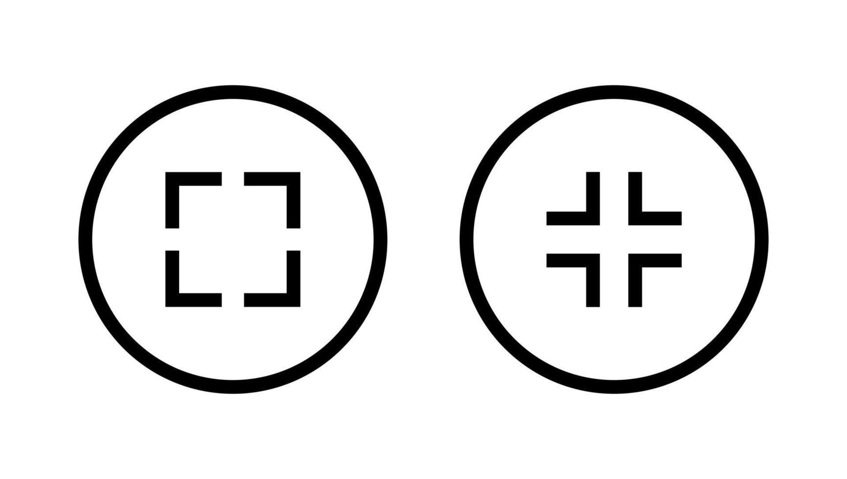 maximaliseren en minimaliseren scherm icoon vector in cirkel lijn knop