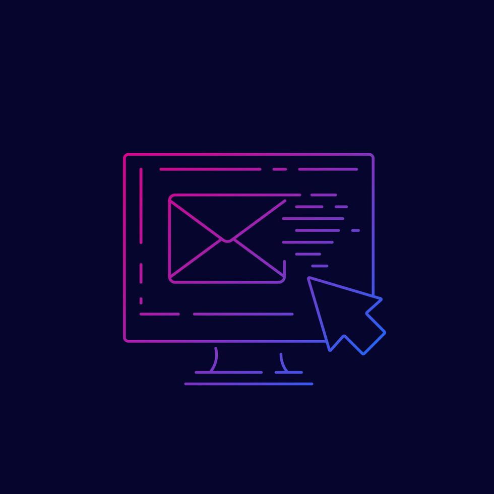 e-mailmarketing lijn vector pictogram
