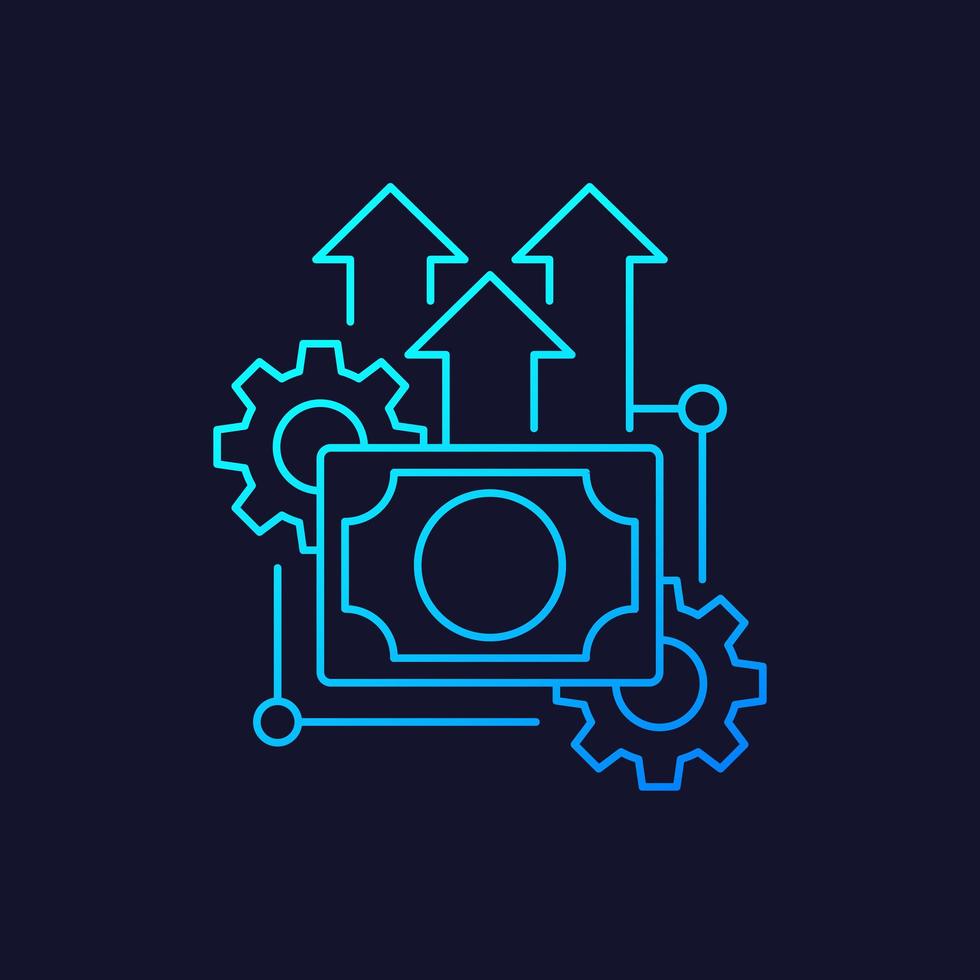 financiële efficiëntie lineaire pictogram, vector