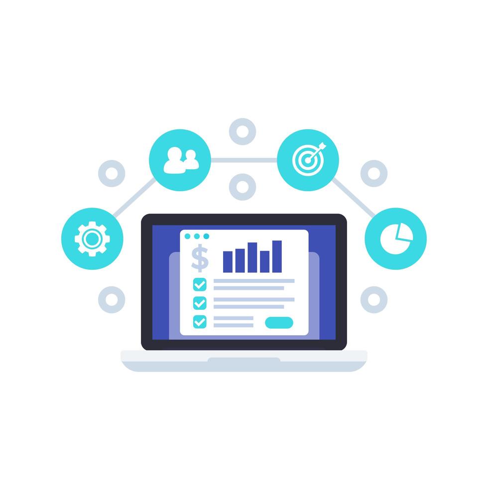 financiële planning, bedrijfsanalyse vector pictogram