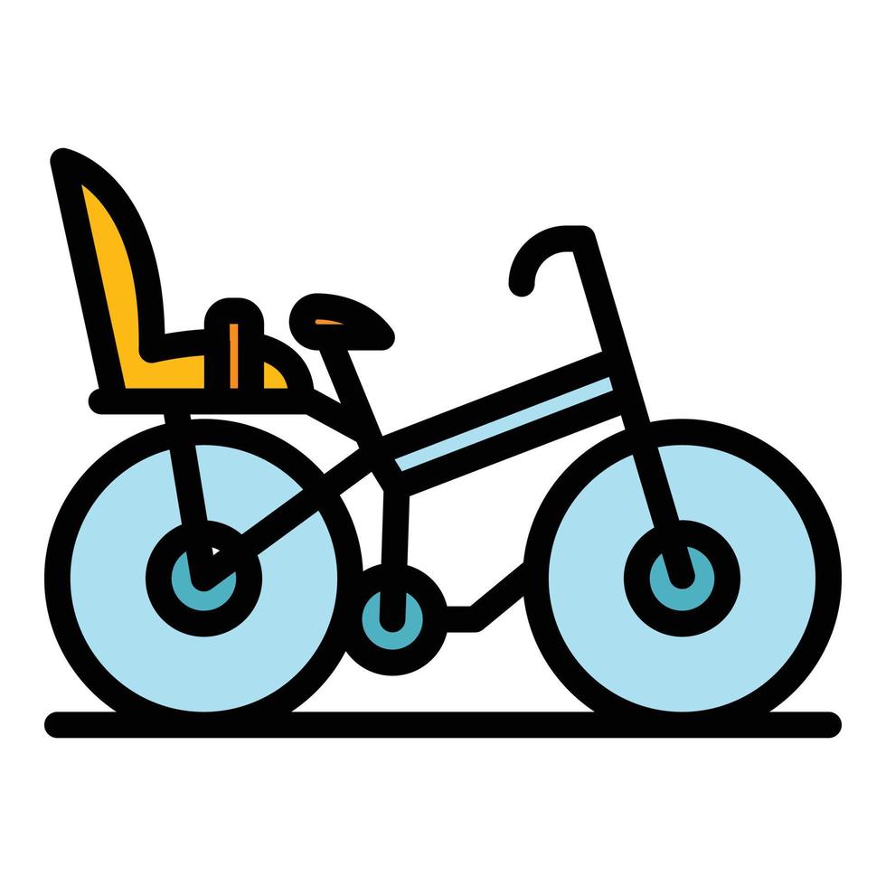 kinderen fiets icoon kleur schets vector