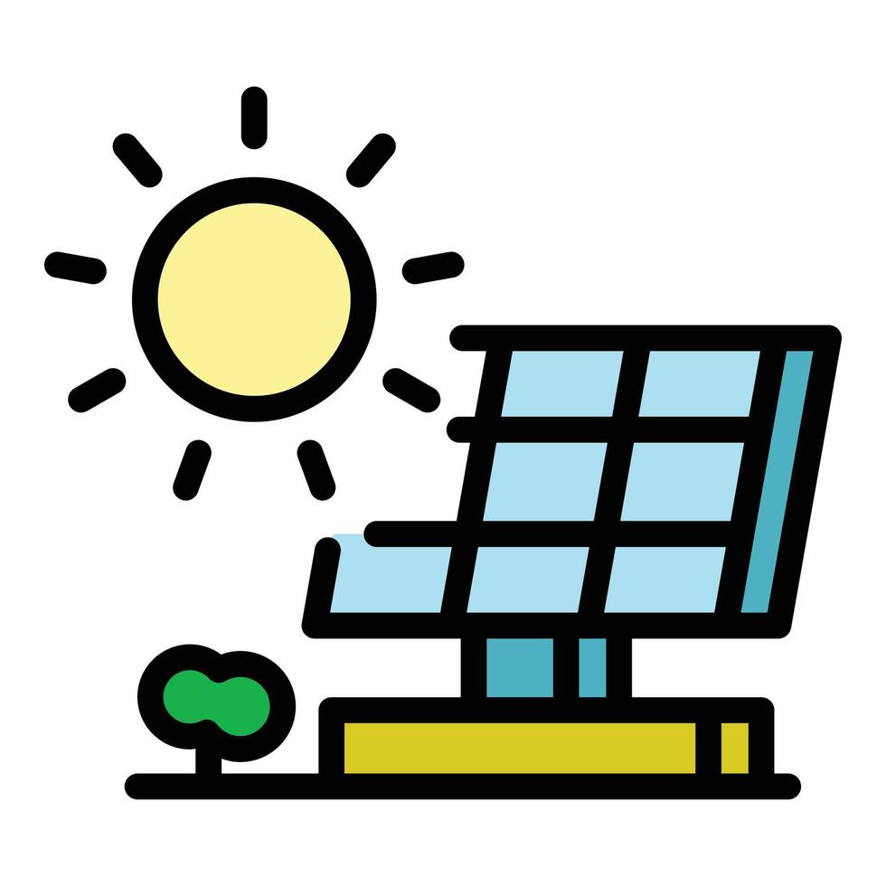 zonne- paneel energie icoon kleur schets vector