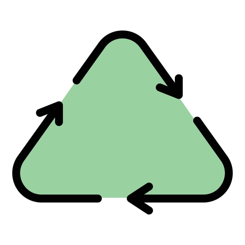 recycle driehoek icoon kleur schets vector