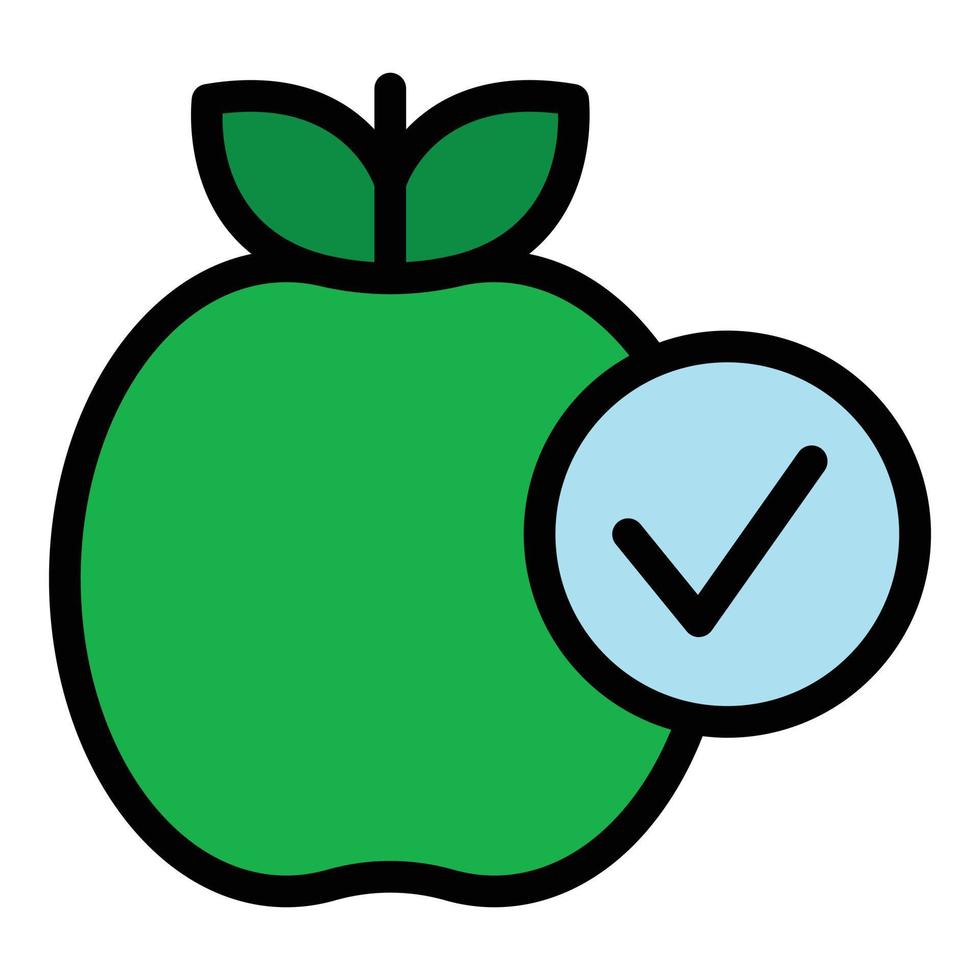 appel voedsel afslanken icoon kleur schets vector