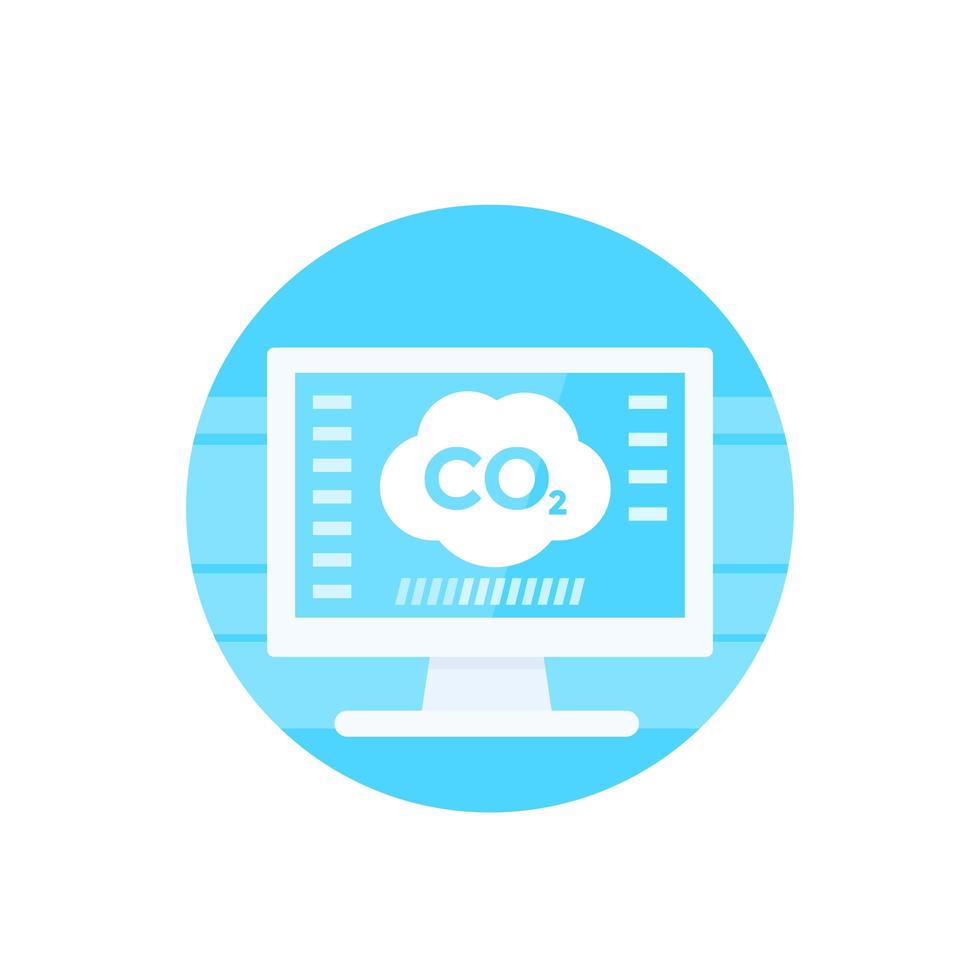 CO2-uitstoot onderzoek pictogram, vector