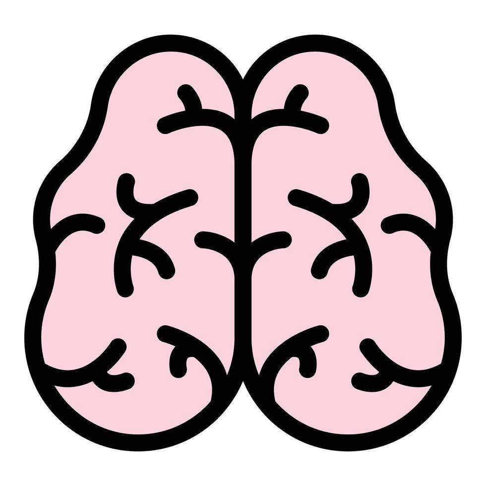 neuron hersenen icoon kleur schets vector