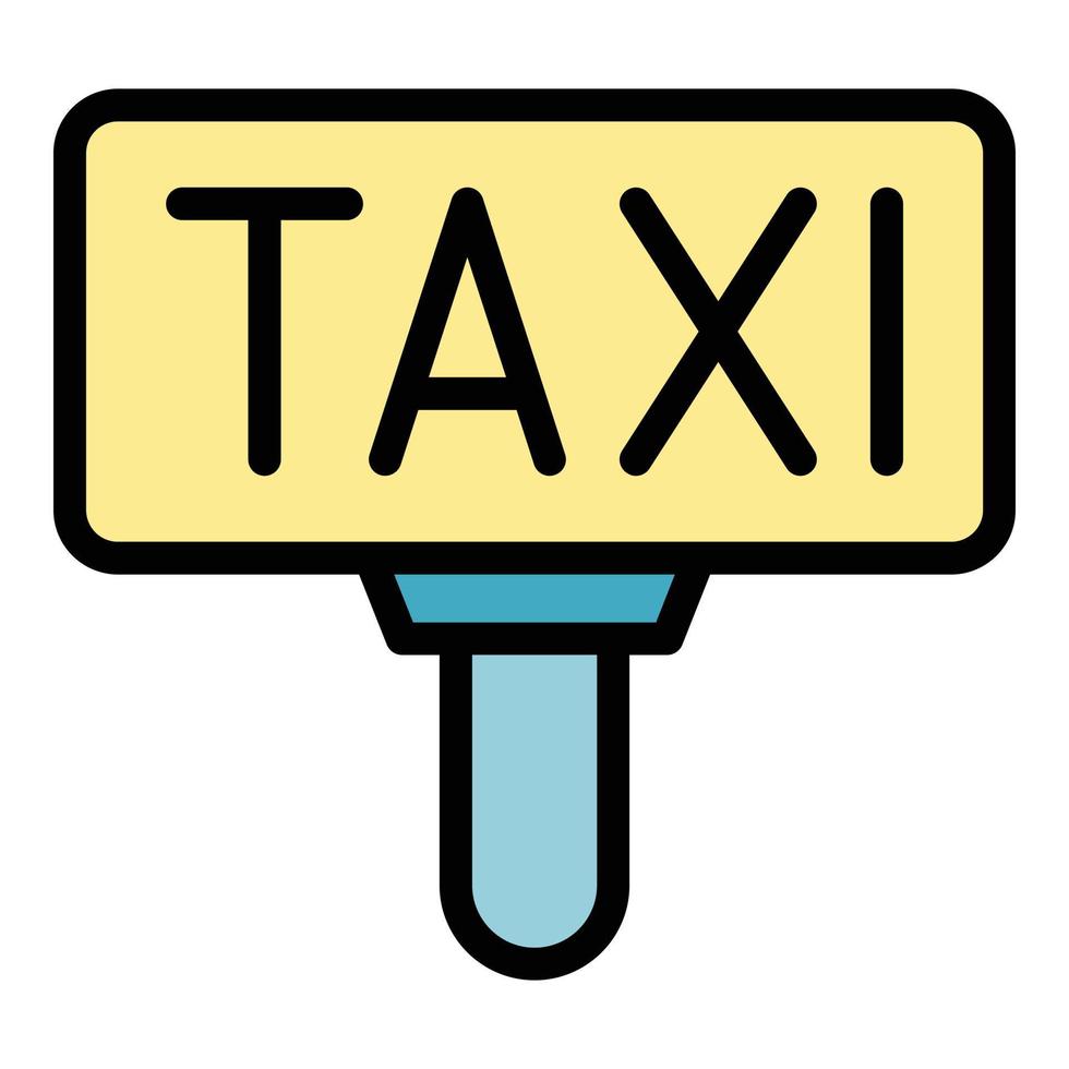 taxi bord icoon kleur schets vector