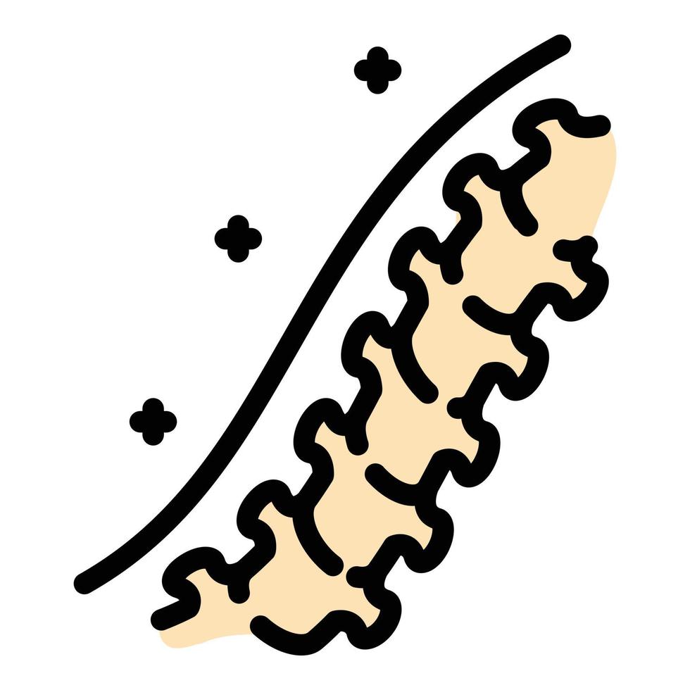 wervelkolom pijn icoon kleur schets vector