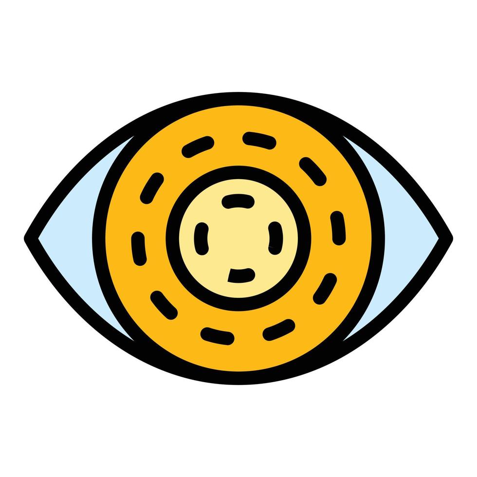 biometrisch oog identificatie icoon kleur schets vector