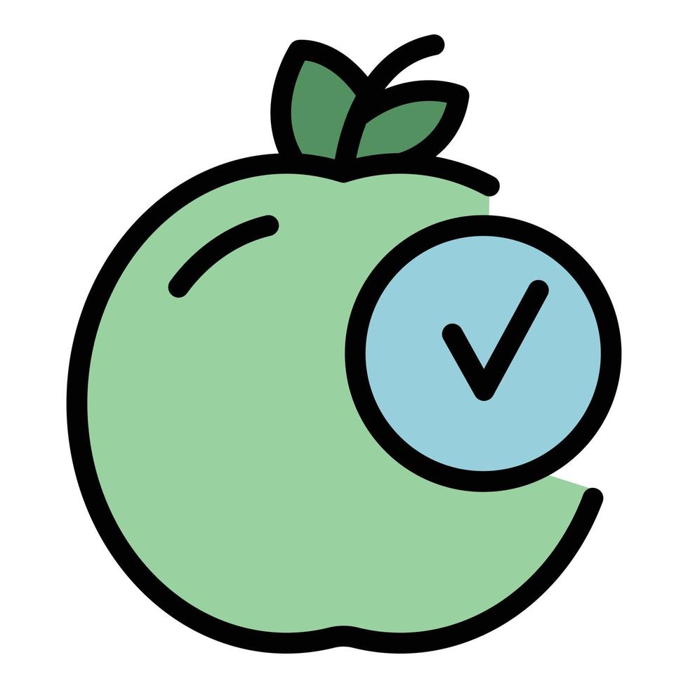 goedgekeurd appel icoon kleur schets vector