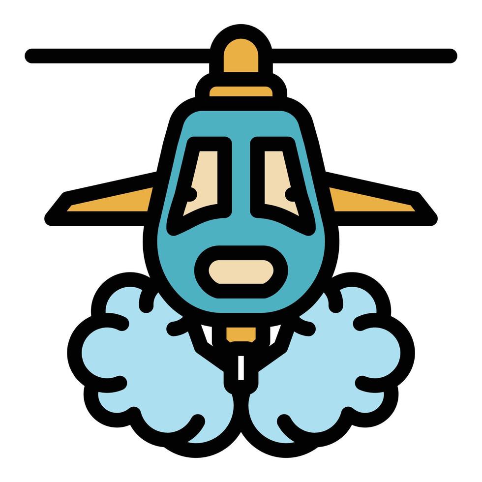 wildvuur helikopter icoon kleur schets vector