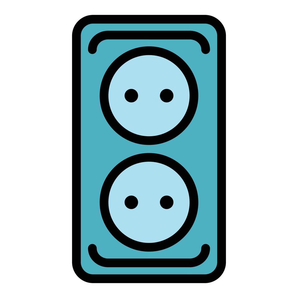 Europese stopcontact icoon kleur schets vector